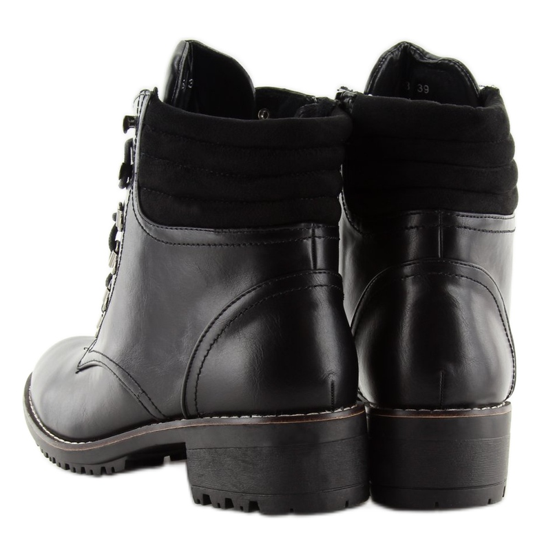 Schwarze Trapper zum Schnüren K-3 schwarz 2