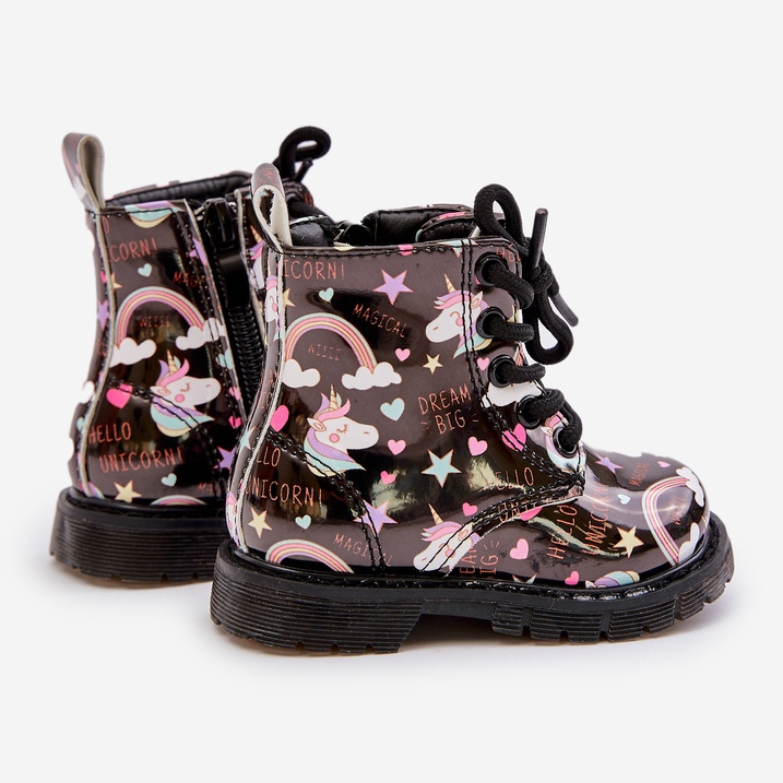 Isolierte Kinderstiefel mit Reißverschluss Unicorns Black Tiptop schwarz 2