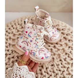 Isolierte Kinderstiefel mit Reißverschluss Einhörner Beige Tiptop 5