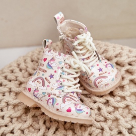 Isolierte Kinderstiefel mit Reißverschluss Einhörner Beige Tiptop 7