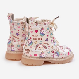 Isolierte Kinderstiefel mit Reißverschluss Einhörner Beige Tiptop 2