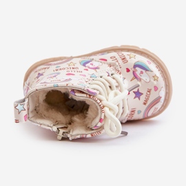 Isolierte Kinderstiefel mit Reißverschluss Einhörner Beige Tiptop 3
