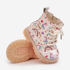 Isolierte Kinderstiefel mit Reißverschluss Einhörner Beige Tiptop 4