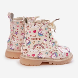 Isolierte Kinderstiefel mit Reißverschluss Einhörner Beige Tiptop 6