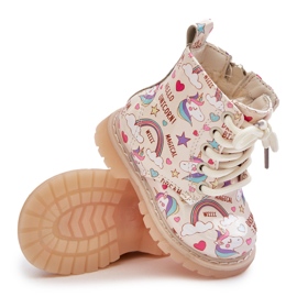 Isolierte Kinderstiefel mit Reißverschluss Einhörner Beige Tiptop 9