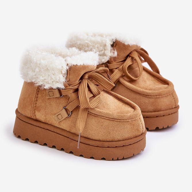 Mit Fell isolierte Schneestiefel für Kinder Camel Adelane braun 1