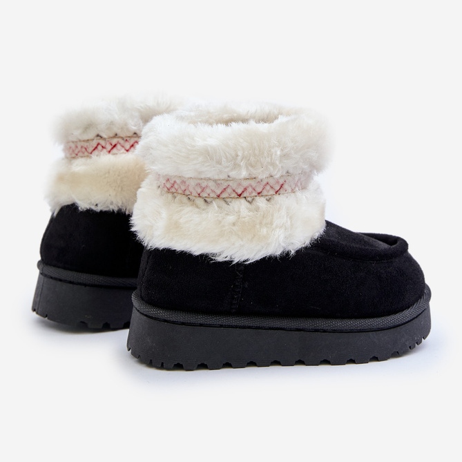 Kinder-Schneestiefel mit Fell und Muster, Black Melefia schwarz 2