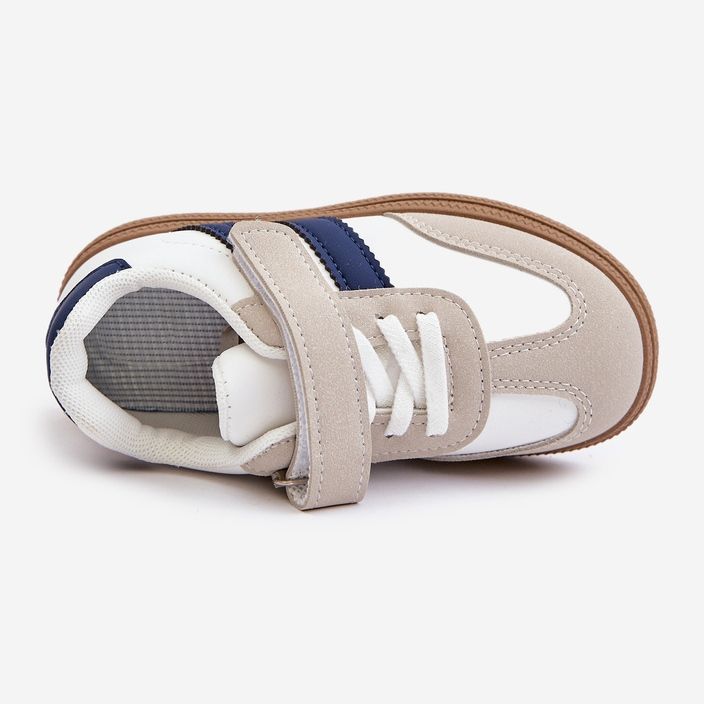 Kinder-Sneaker mit Klettverschluss in Weiß und Blau Tromella 2