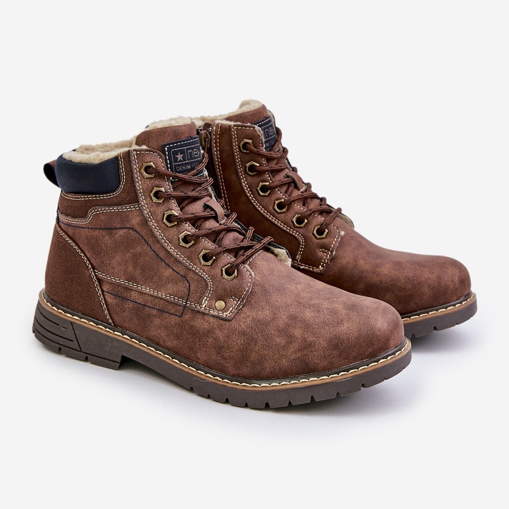 Isolierte Trapper für Herren aus Öko-Leder, braunes Venredia 1