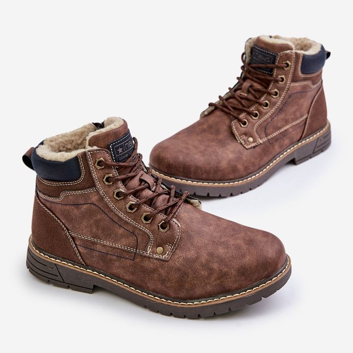 Isolierte Trapper für Herren aus Öko-Leder, braunes Venredia 2