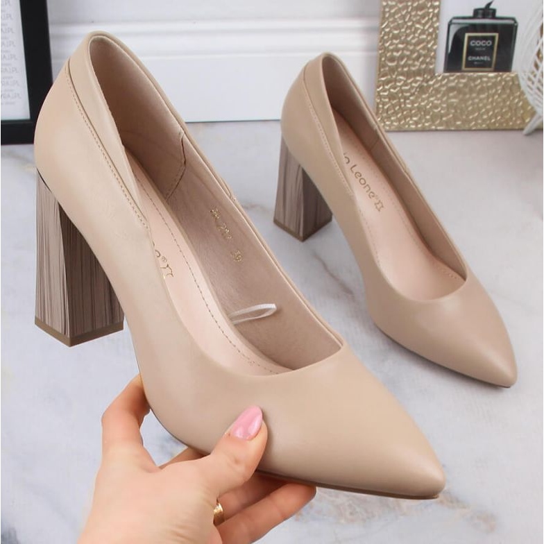 Sergio Leone W SK404A beige Pumps mit hohen Absätzen 2