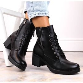 Potocki W WOL177A Stiefeletten mit hohem Absatz und Plateau, schwarz 2