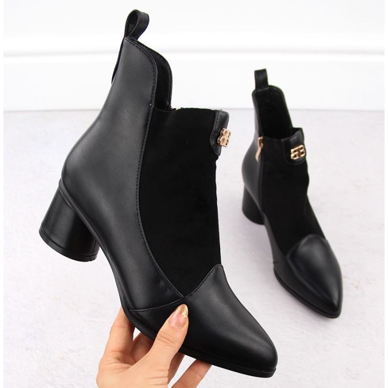 D&amp;A S.Barski Premium Collection W OLI232A schwarze Stiefeletten mit hohen Absätzen 2