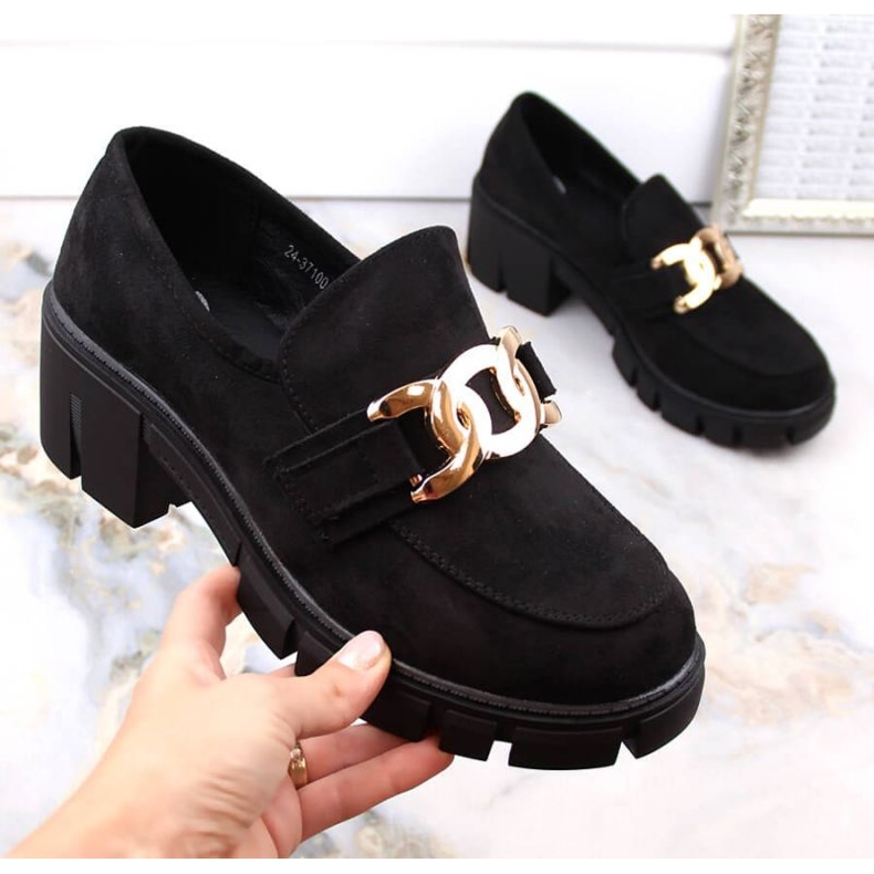 Vinceza W JAN250 Wildleder-Mokassinschuhe mit hohen Absätzen, schwarz 1