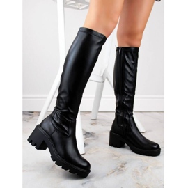 Potocki-Stiefel mit hohem Absatz und Plateau W SZ12267 WOL196 schwarz 1