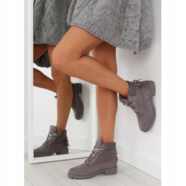 Graue Holzstiefel für Damen AT-0623-L Grau 1