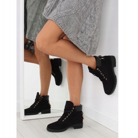 Schwarze Holzstiefel für Damen AT-0623-L Schwarz 1