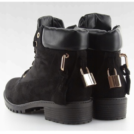 Schwarze Holzstiefel für Damen AT-0623-L Schwarz 2