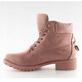 Timber Stiefel für Damen schwarz und pink AT-0623-L Pink rosa 1