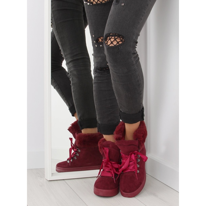 Schneestiefel für Damen Burgund 16-570 Weinrot schwarz 1