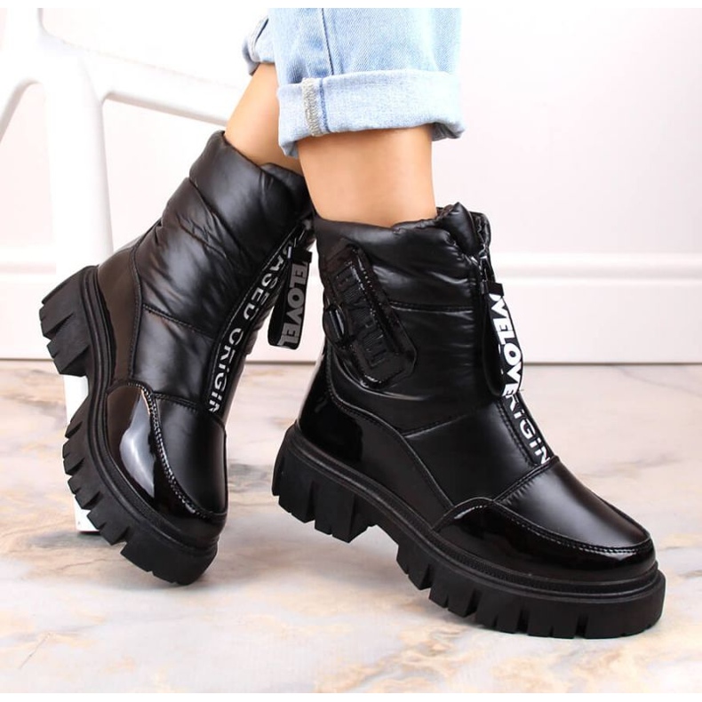 Filippo W PAW498A schwarze isolierte Schneestiefel mit Reißverschluss 2