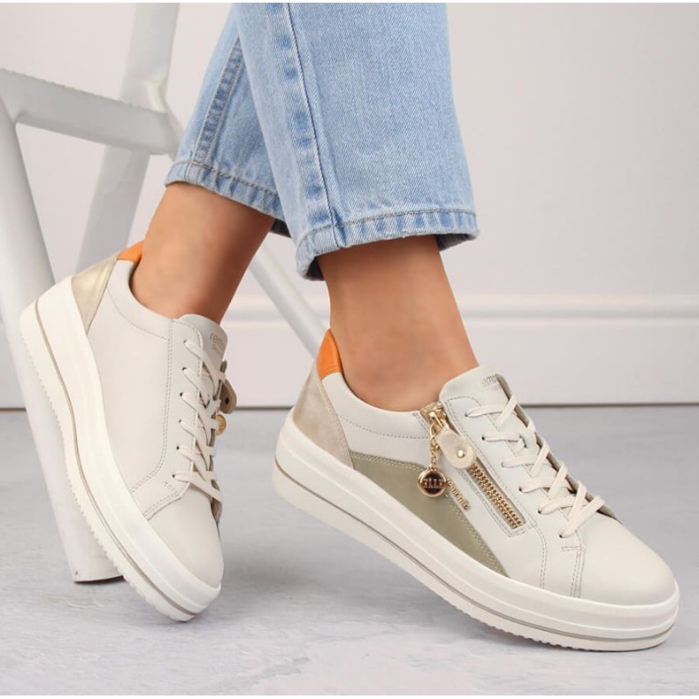 Rieker Bequeme Lederschuhe Remonte W RKR676, beige 1