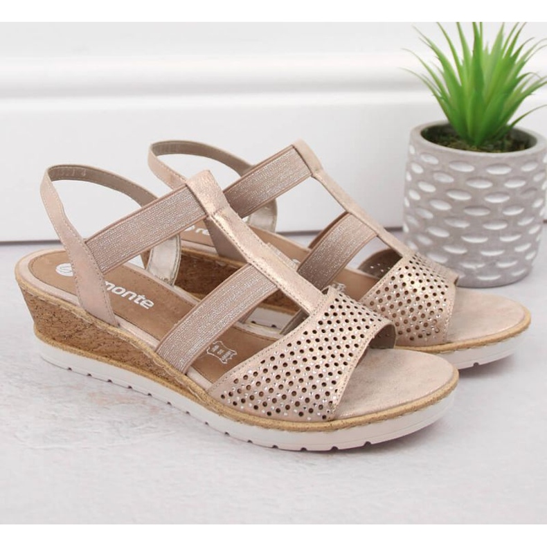 Rieker Bequeme Keilsandaletten Remonte W RKR667, Roségold rosa 2