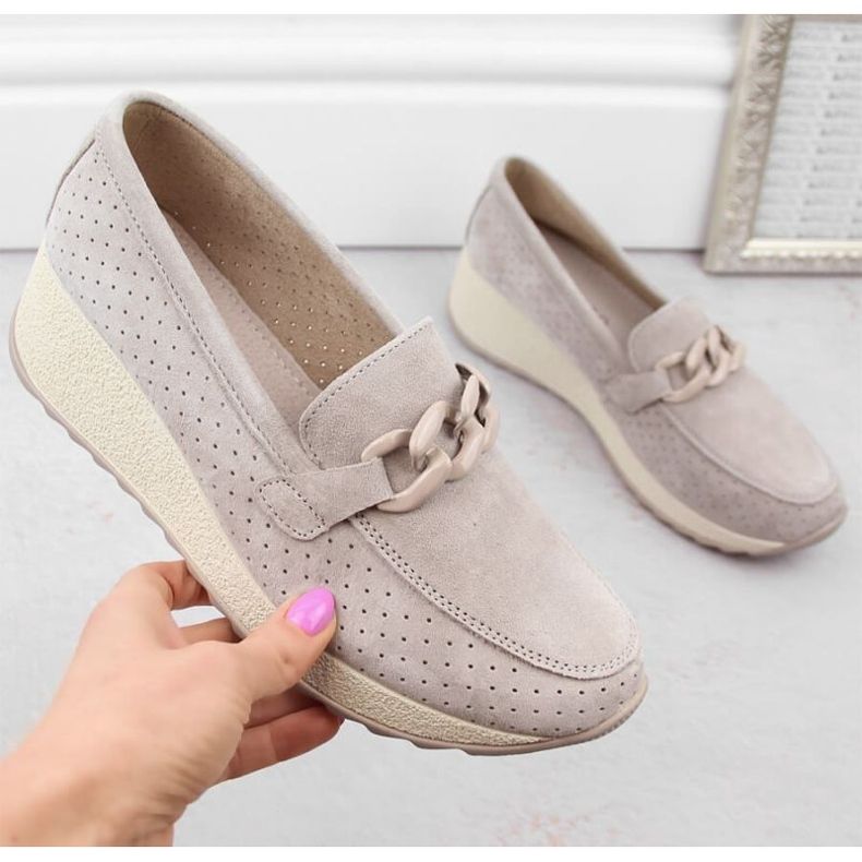 Filippo W PAW507A beige Leder-Wildlederschuhe 2