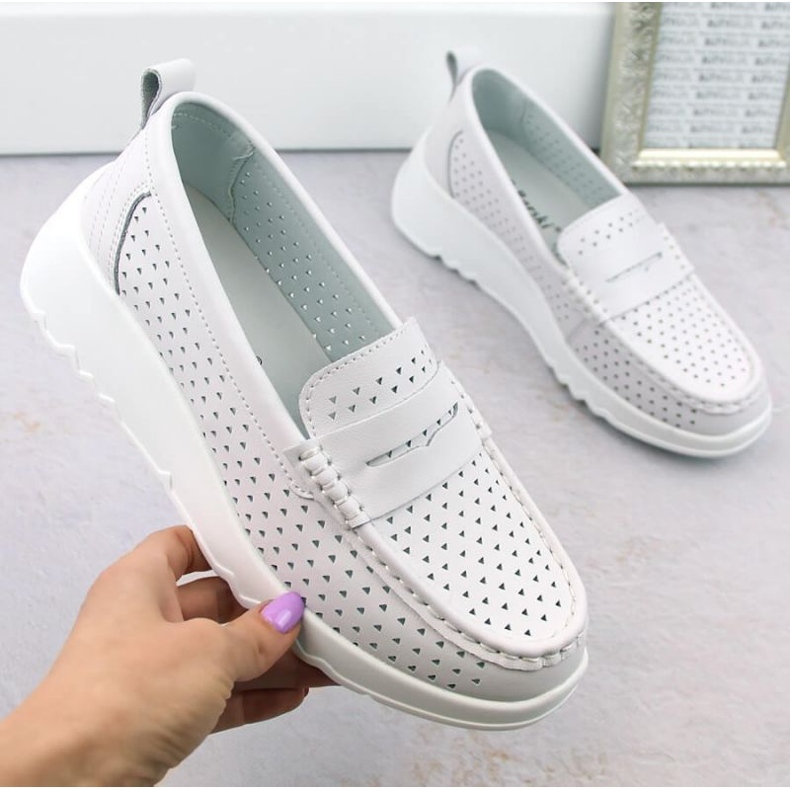 S.Barski S. Barski durchbrochene Schuhe W LR509 OLI253A weiß 2