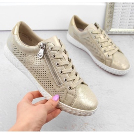 Bequeme Lederschuhe Rieker W RKR694, beige 1