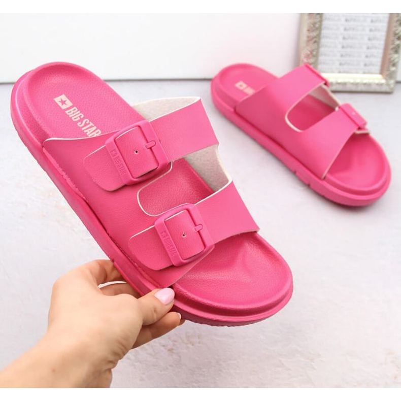 Big Star INT2004E Schaumstoff-Flip-Flops mit Schnallen, Fuchsia rosa 1