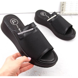 Filippo W PAW538A Keilsandaletten aus schwarzem Leder 1