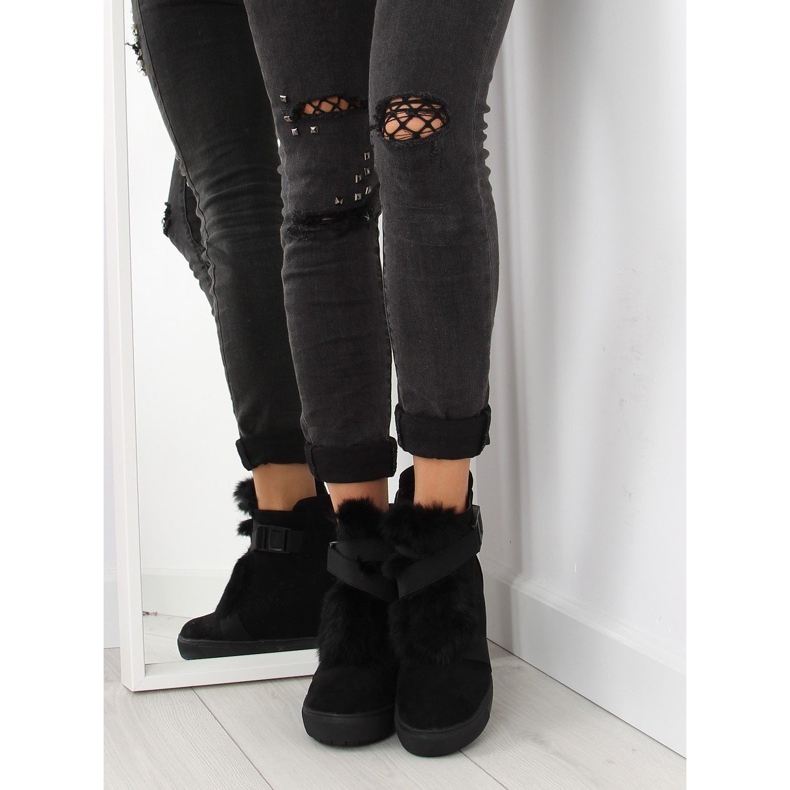 Turnschuhe mit Fell schwarz 3123 schwarz 2