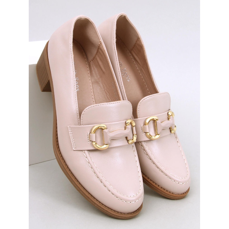 Rabier Beige Pumps mit weitem Absatz 1