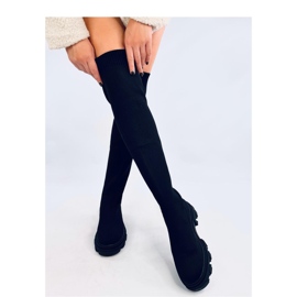 Nusses Schwarze Overknee-Stiefel mit elastischem Obermaterial – Inello 2