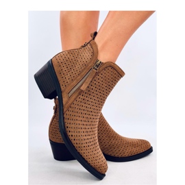 Durchbrochene Cowboystiefel in Khaki braun 1