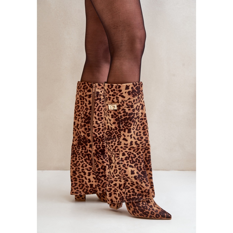 Modell 9501A Braune Leopardenstiefel 1