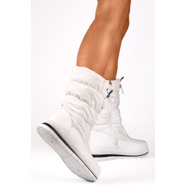 Mit Ökofell isolierte Damen-Schneestiefel 8302W, weiß 1