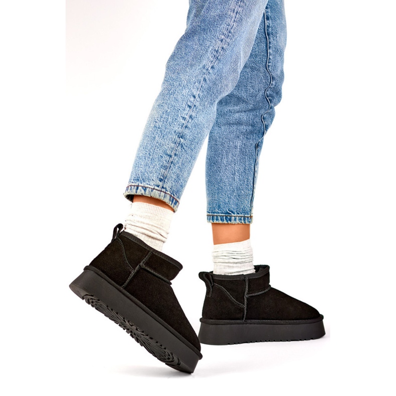 Damen-Schneestiefel mit Fellfutter XF-159B, schwarz 1