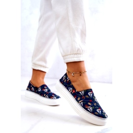 Damen Sneakers Slip On Memory Foam Big Star JJ276016 Marineblau 2