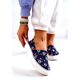 Damen Sneakers Slip On Memory Foam Big Star JJ276016 Marineblau 1