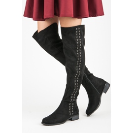 Ideal Shoes Stiefel mit dekorativer Bindung schwarz 2