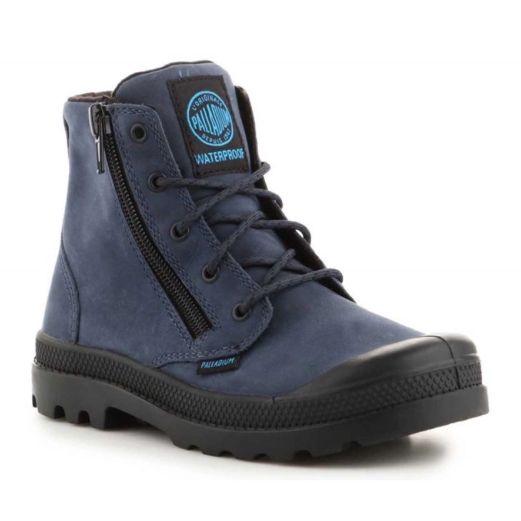 Palladium Pampa Hi Lea Gusset Jr 52744-432 Schuhe blau 1