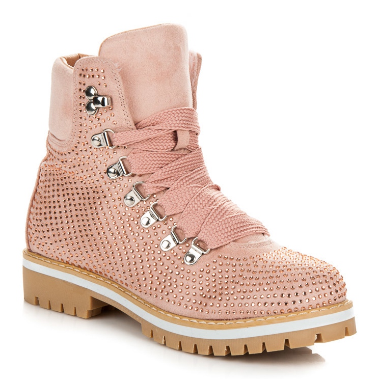 Vices Trapper mit breiten Schnürsenkeln rosa 1