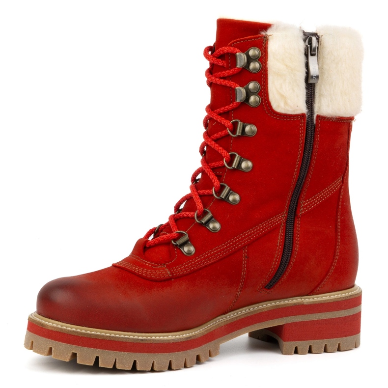 ButBal Damen-Lederstiefel, isolierte Winterstiefel, 329 Rot 1