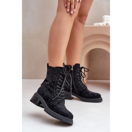 S.Barski Verzierte isolierte Arbeitsstiefel für Damen D&amp;A MR880-017 Schwarz 2