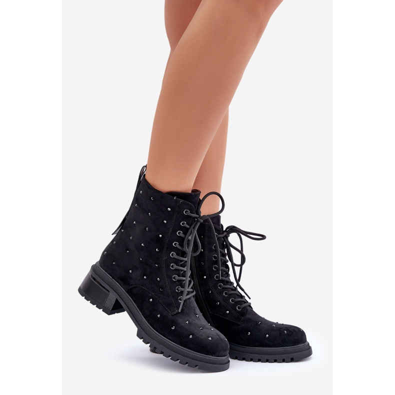 S.Barski Verzierte isolierte Arbeitsstiefel für Damen D&amp;A MR880-017 Schwarz 1