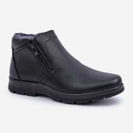 Isolierte Herren-Stiefeletten aus Öko-Leder, Schwarz 8