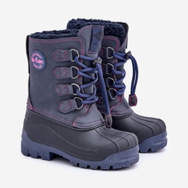 Hohe warme Kinder-Schneestiefel Lee Cooper LCJ-24-44-2843K Marineblau 1
