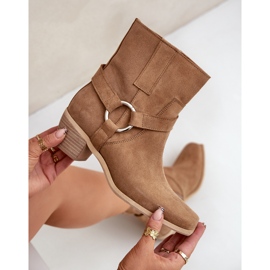 Natürliche Wildleder-High-Heel-Stiefel Zazoo 3444/2 Beige 2